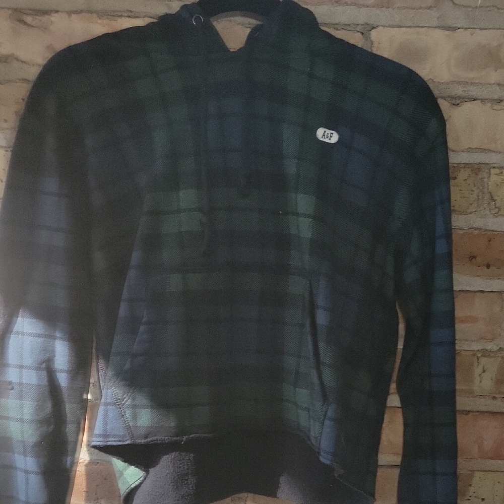 Abercrombie & Fitch Green Plaid Hoodie